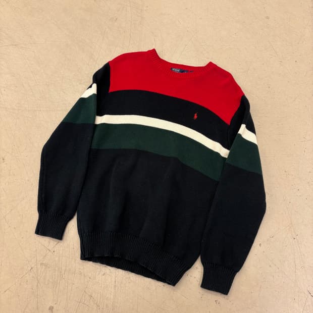 폴로 랄프로렌 컬러블럭 포니 니트