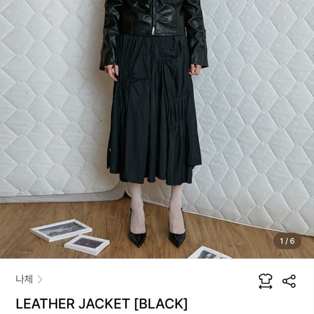 나체 레더자켓 블랙