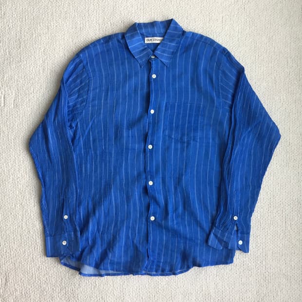 아워레가시 이니셜 셔츠 블루 레이온 플레이트