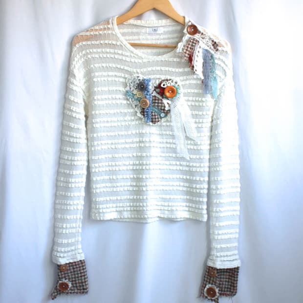 KITSCH lace HEART&WING frill long sleeve