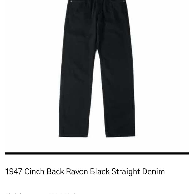 [30] HTAE 1947 Cinch Back straight denim
