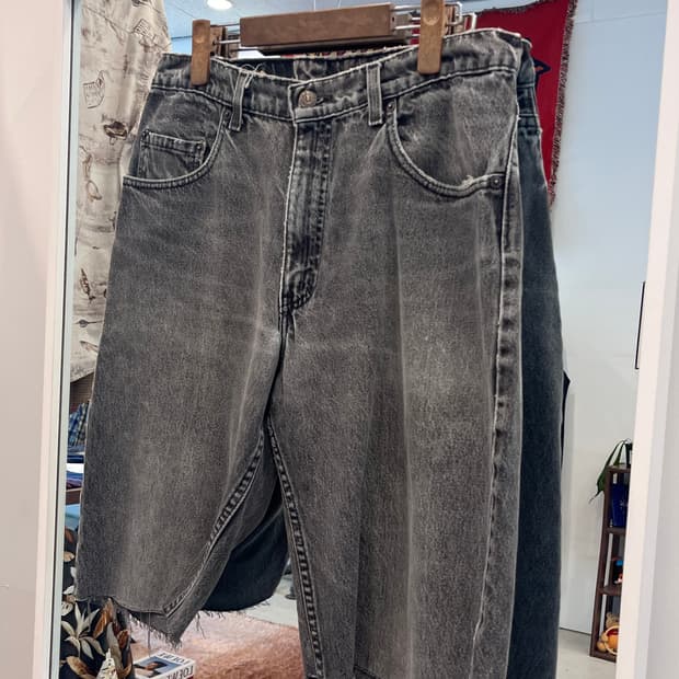 90s Levis 리바이스 560 흑청 컷오프 데님 쇼츠 팬츠 (USA)