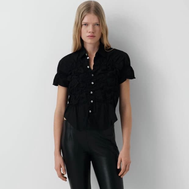 [XS,S,M]기마구아스 Ron 론 프릴 셔츠/블랙