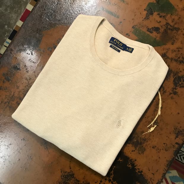 폴로랄프로렌 베이지 코튼 니트 남성 110 사이즈