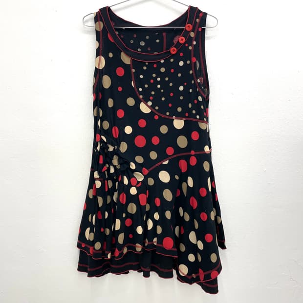 Retro polka dot sleeveless dress