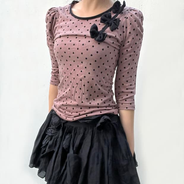 Dot Ribbon Capri Top