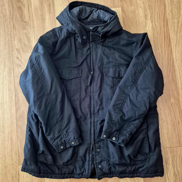 유니클로 U × Engineered Garments 후드 점퍼 (블랙) 