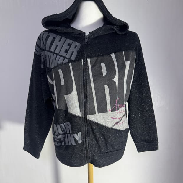 Sky bomber 레터링 후드집업 y2k