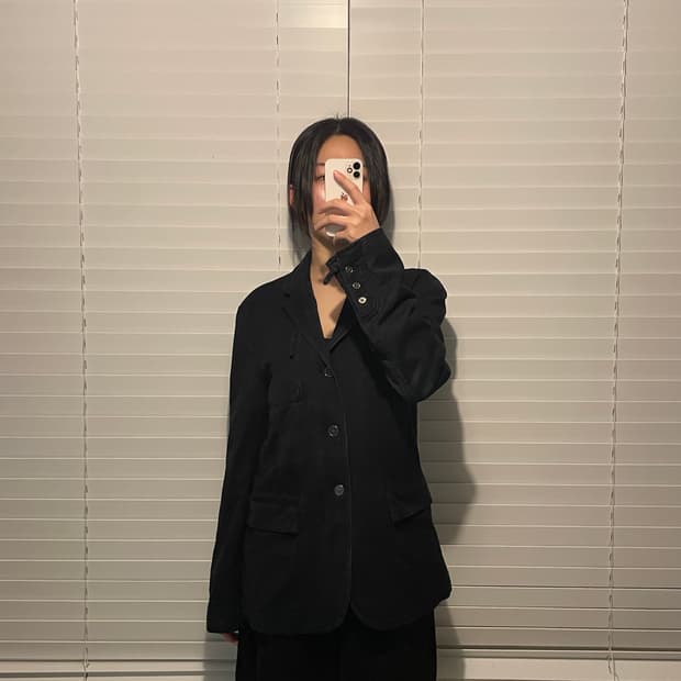 아르마니 지퍼드 데님 블레이저