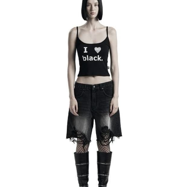 오도어 데님 버뮤다 팬츠