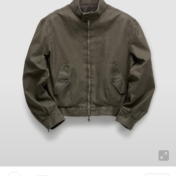 쿠어 25fw 크롭 워시드 해링턴 자켓 (워시드카키) S사이즈