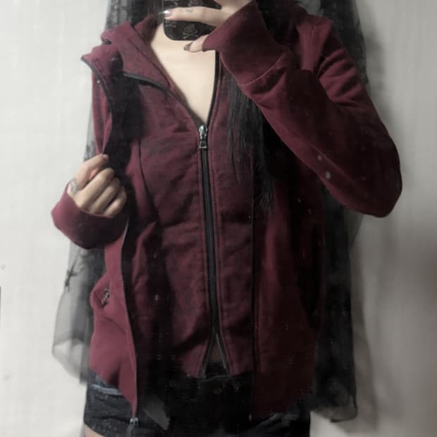 펑크 y2k 투웨이 포인트 후드집업 