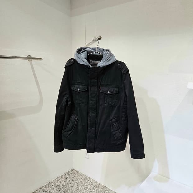 리바이스 밀리터리 양털 후드 자켓