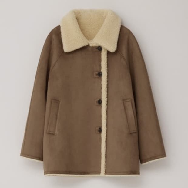 베뉴엣 카멜 무스탕 Shearling Coat
