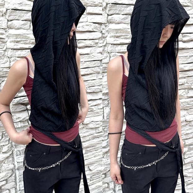0104 Halter Hoodie 후드 나시