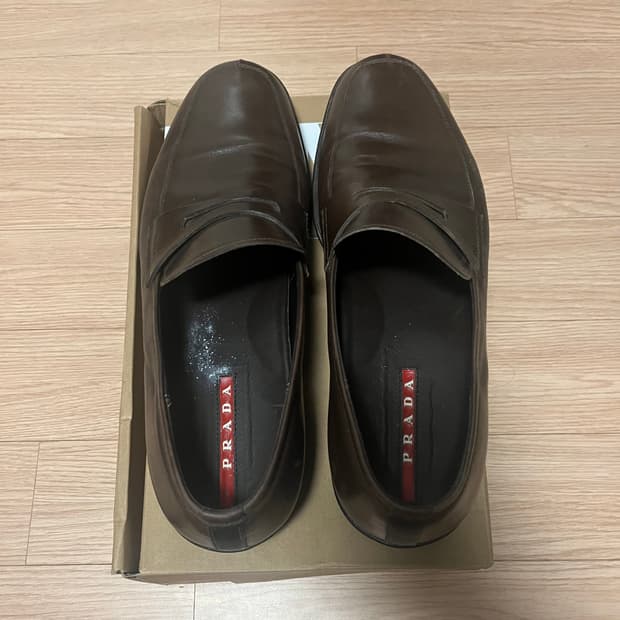 [9.5] 프라다 스포츠 브라운 레더 로퍼