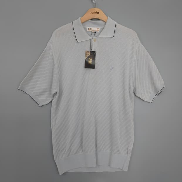 닥스 DAKS 런던 혼방 니트 카라 반팔티 100