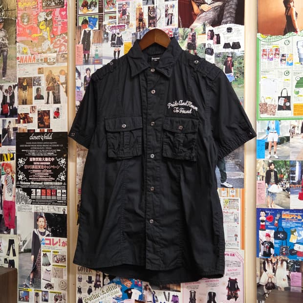 JPN 크레이지 데빌 투포켓 자수 반팔 셔츠