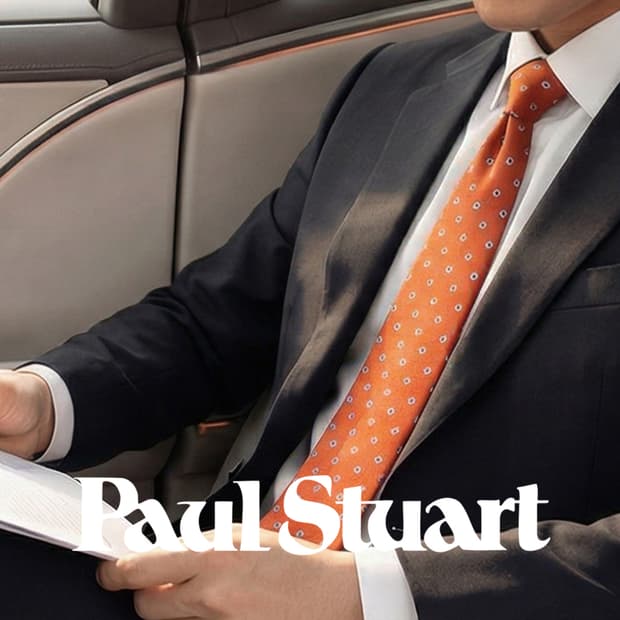 폴스튜어트 실크 오렌지 도트 패턴 넥타이 8.6cm A등급 E804
