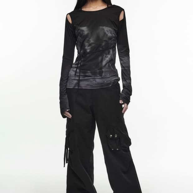 Nache strap cargo pants 블랙 1사이즈