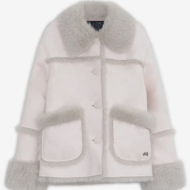 허그유어스킨 핑크 무스탕 