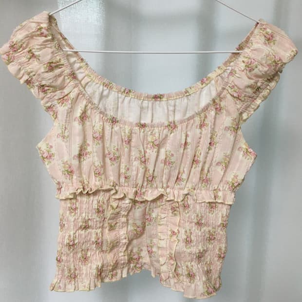 샵사이다 flower lace tank top