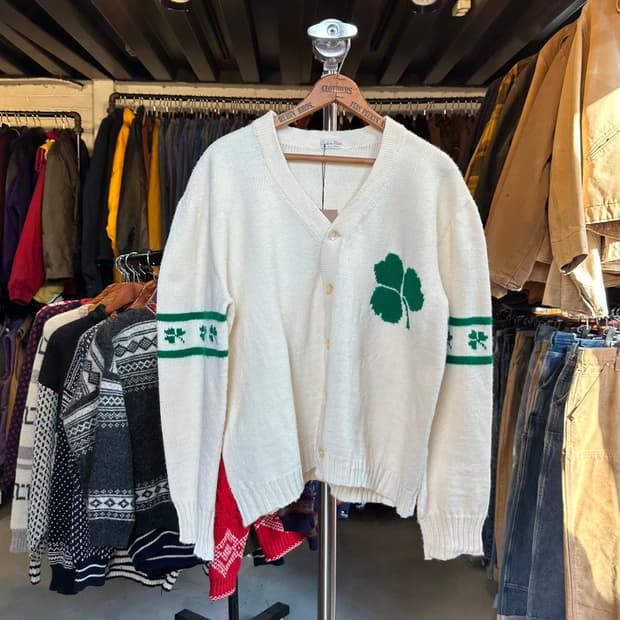 Unknown 울 네잎클로버 스웨터 가디건