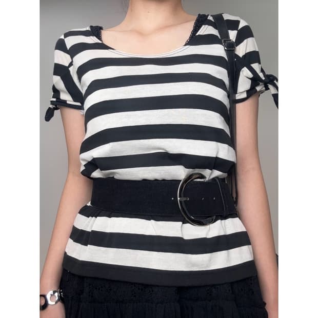 빈티지 스트라이프 블라우스