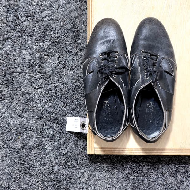 80s CDGH Woven leather lace-up shoes