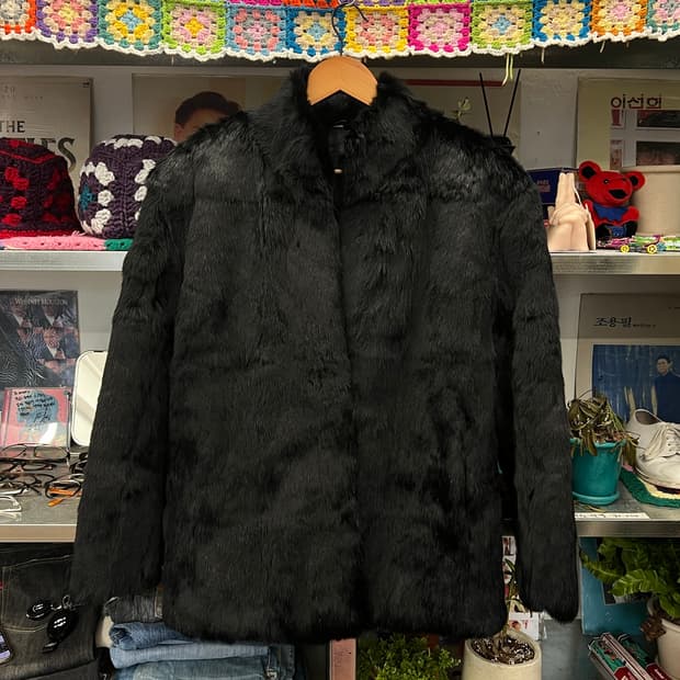 Vintage Y2K Black Fur Jacket