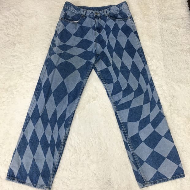 노매뉴얼 체커보드 데님팬츠 BB15