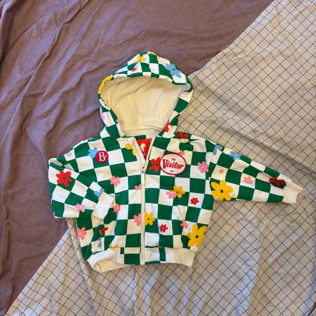 베베드피노 체크 플라워 자켓(100)   