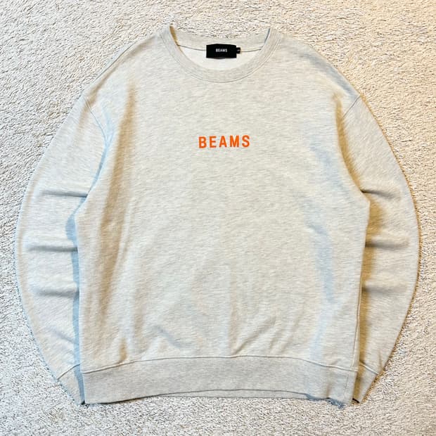 빔즈 BEAMS 로고 스웻셔츠 맨투맨 오트밀