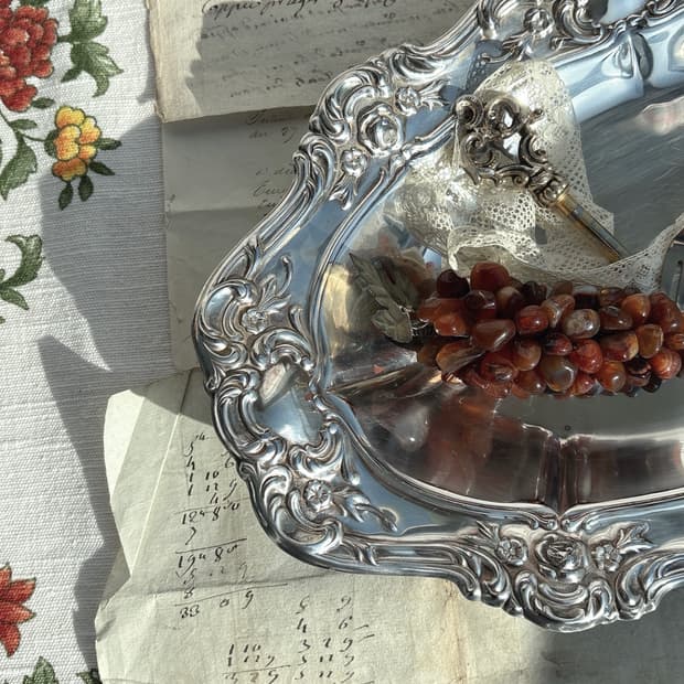 Towle Old Master 패턴 실버플레이트 오벌 트레이