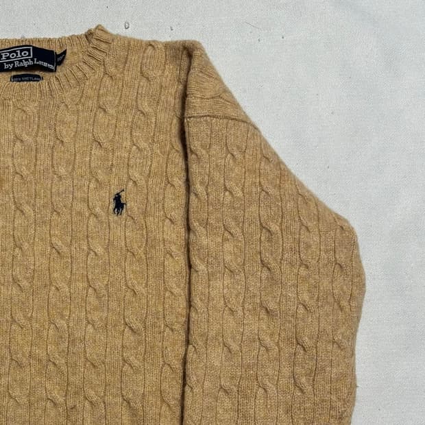 100 폴로랄프로렌 네이비 포니 셰틀런드 케이블 니트