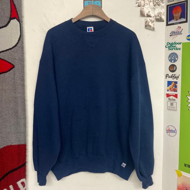 90‘s USA 러셀 맨투맨 ‘네이비‘