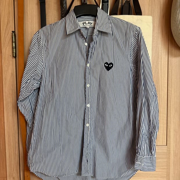 꼼데가르송 플레이 스트라이프 셔츠 S