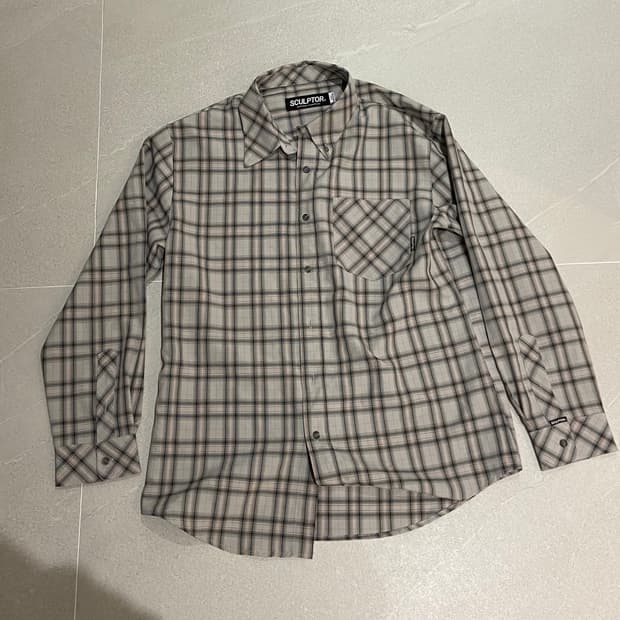 스컬프터 루즈핏 체크 셔츠