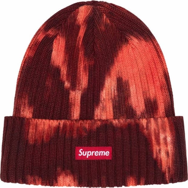 슈프림 오버다이드 비니 스플래터 레드-24ss