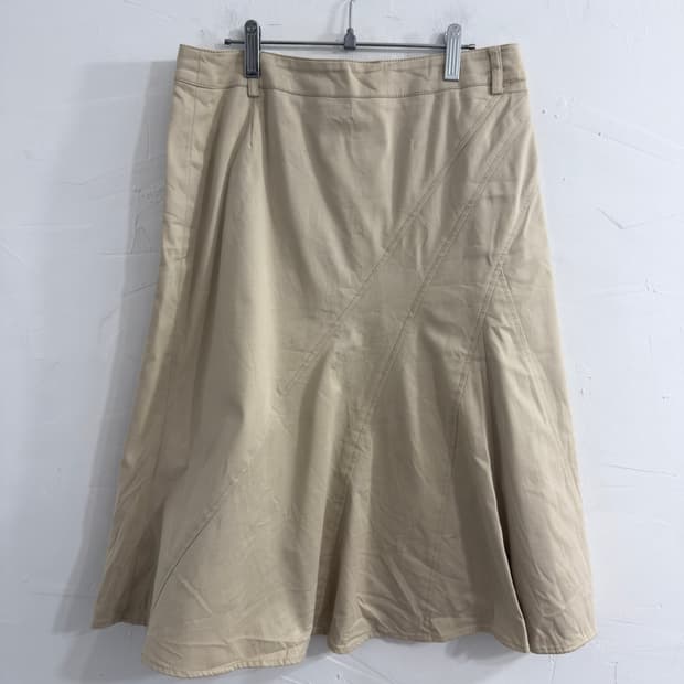 dual view beige midi skirt