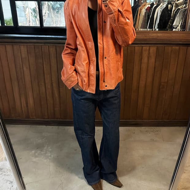 JPV stand collar leather jacket