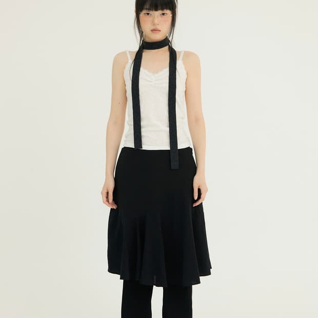 미레코 WAVY CHECK 미디스커트