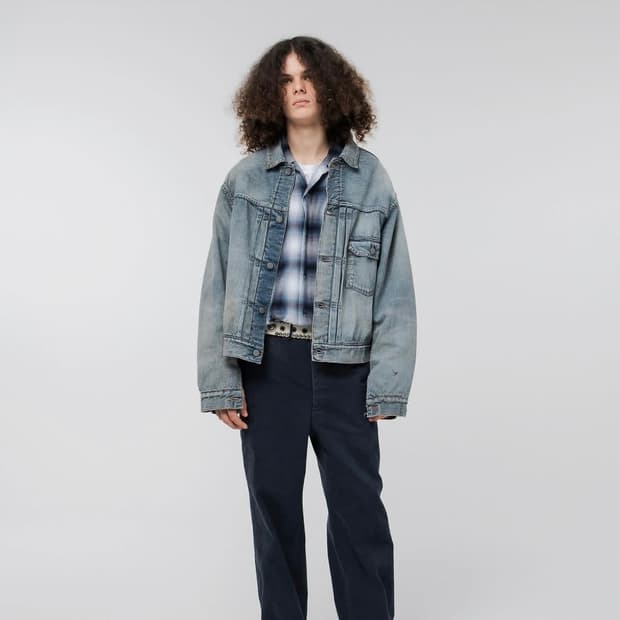 BOWWOW COTTON RAYON BLUE PLAIDS SHIRTS