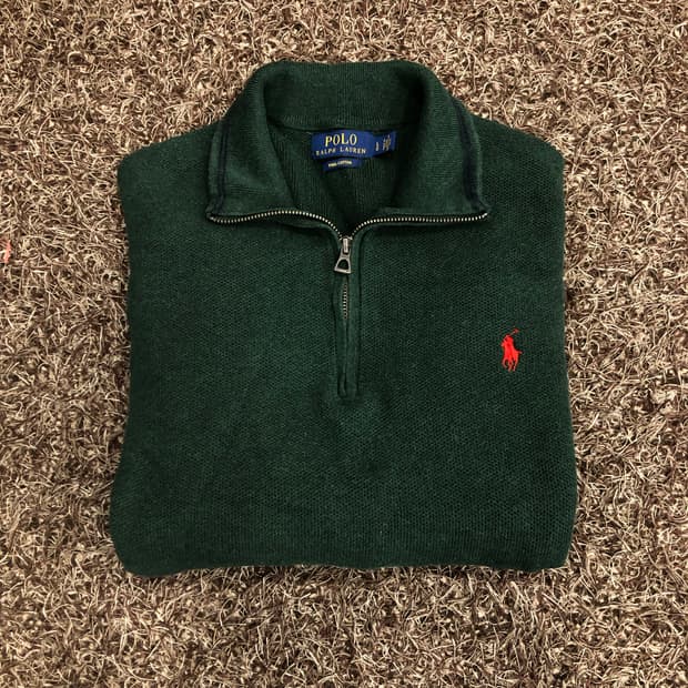 폴로 랄프로렌 피마 코튼 하프집업 니트