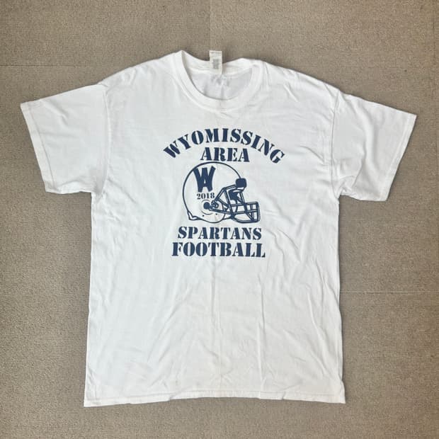 USA 미식축구 헬멧 그래픽 화이트 티셔츠 풋볼