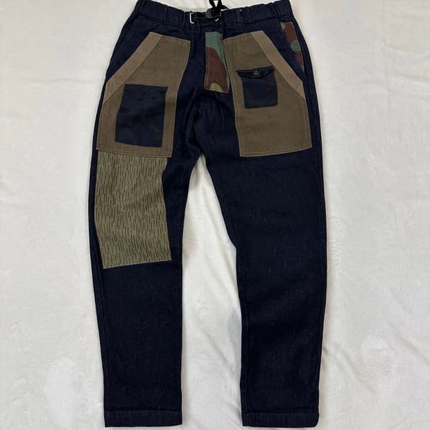 (78)화이트샌드 패치워크 데님 팬츠 