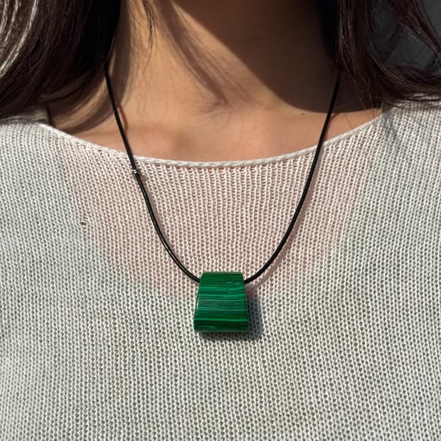 Stone Necklace – Malachite