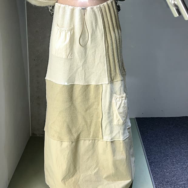 zara knit patchwork maxi skirt