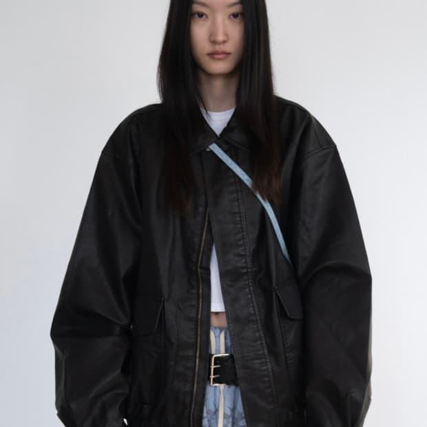 피키소사이어티 가죽자켓 봄버자켓 남여공용