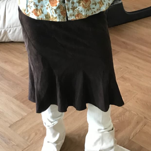 vintage frill brown skirt